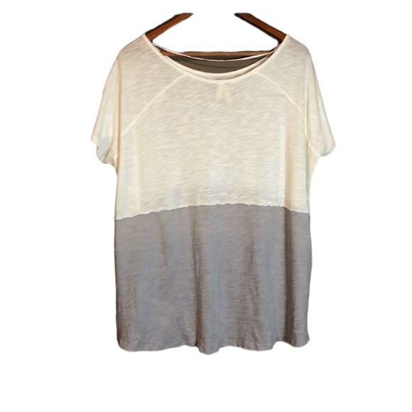 Free people we the free off white and grey color block tee - Picture 9 of 11